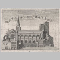 Vue de l'Eglise Cathédrale de St. Lambert à Liège, par Remacle Le Loup, 1735, Wikipedia.jpg